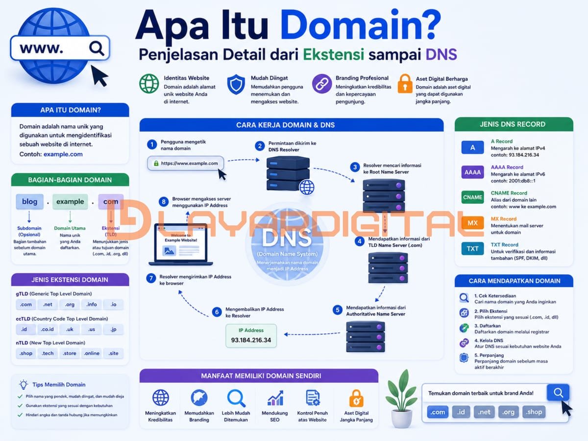 Apa Itu Domain? Penjelasan Detail dari Ekstensi sampai DNS