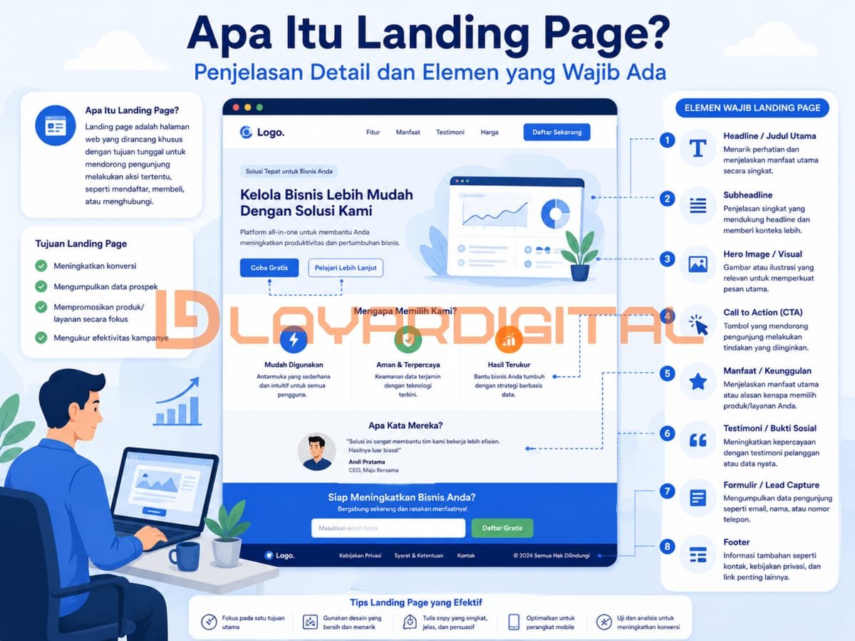Apa Itu Landing Page? Penjelasan Detail dan Elemen yang Wajib Ada