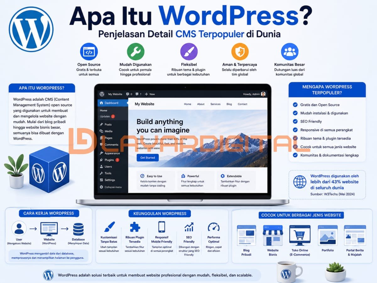 Apa Itu WordPress? Penjelasan Detail CMS Terpopuler di Dunia