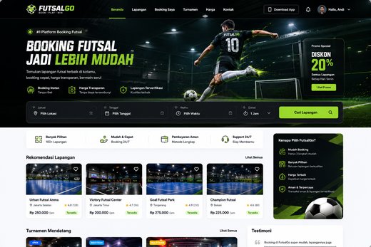 Website FutsalGo booking